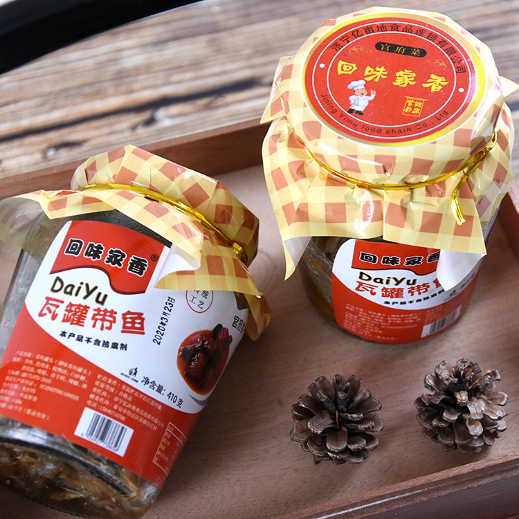 厂家批发山东特产五香红烧带鱼罐头瓦罐带鱼即食海鲜鱼罐头