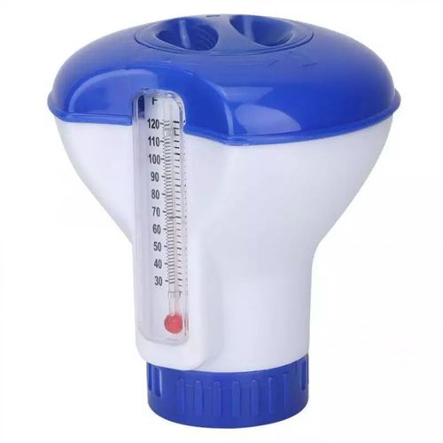 Swimming pool with temperature gauge, floating water pills, floating cups, swimming pool disinfection, automatic dosing device, 5 inches