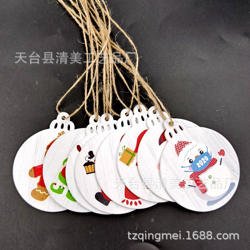 Máscara de bendición de bricolaje de madera Muñeco de nieve colgante de decoración navideña linterna creativa artesanía decoración pieza de madera