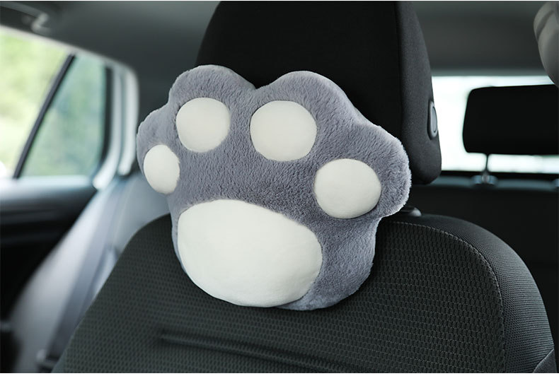 Car Plush Headrest Pillow Cute Cat Claw Car Neck Pillow Pillow Pillow Fashion Advanced Sense Car Interior Decoration Waist Pillow