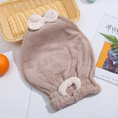 Coral velvet women's pullover absorbent shower cap turban bow bathroom 3# dry hair cap