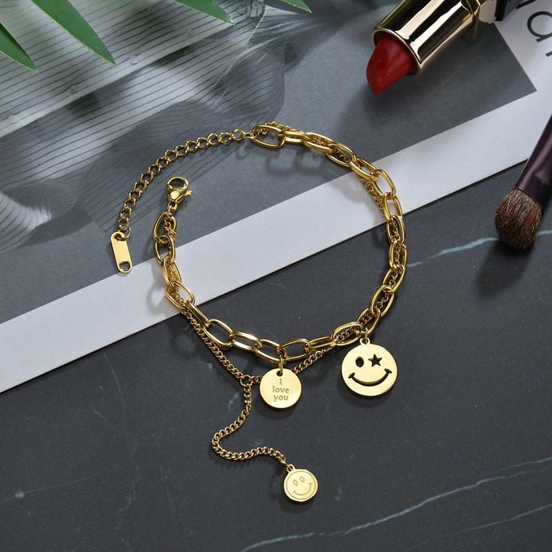 Pulsera De Acero Titanio Sonriente display picture 6