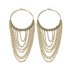 Long universal metal earrings with tassels, chain, European style, wholesale