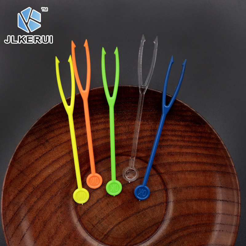 Desechable OK tenedor plástico OK fruta Tenedor de postre transparente tenedor pastel de Luna tenedor palo de fruta Tenedor de pastel de Luna