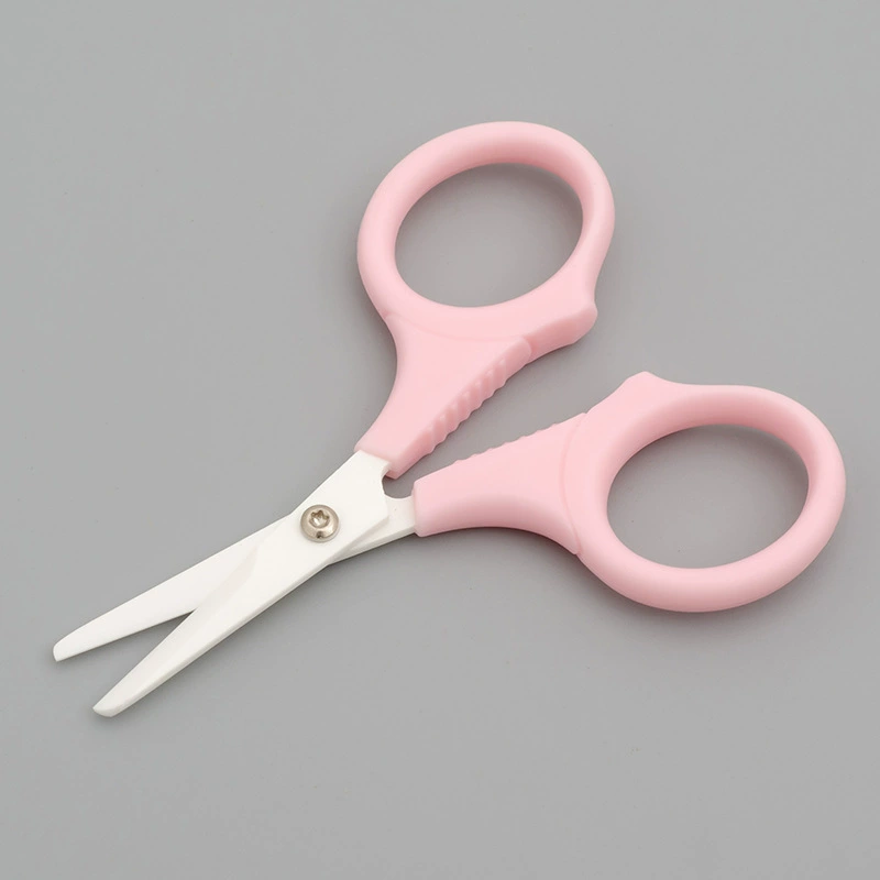 Ceramic cosmetic scissors for eyelashes, plastic handle