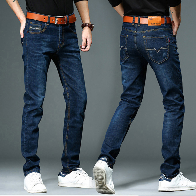 Men's Slim Jeans Business Casual Straigh...