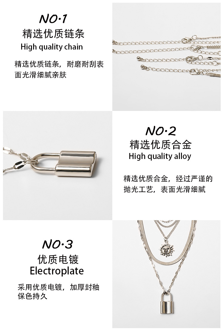 New Fashion Simple Ethnic Style Multi-layer Letter Pendant Set Necklace For Women Wholesale display picture 5