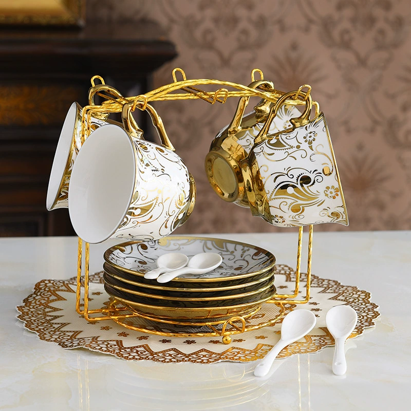 Creative ceramic coffee flavored tea for home use, tea cup, set, European style