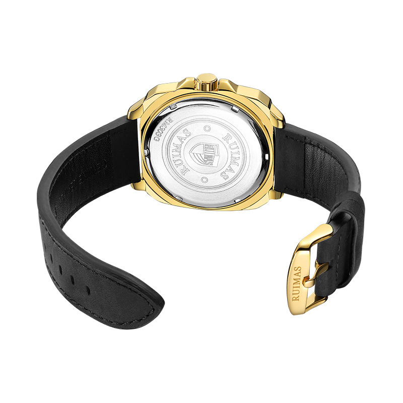 速卖通热卖瑞马仕RUIMAS男手表 时尚简约三针方壳夜光石英腕表303