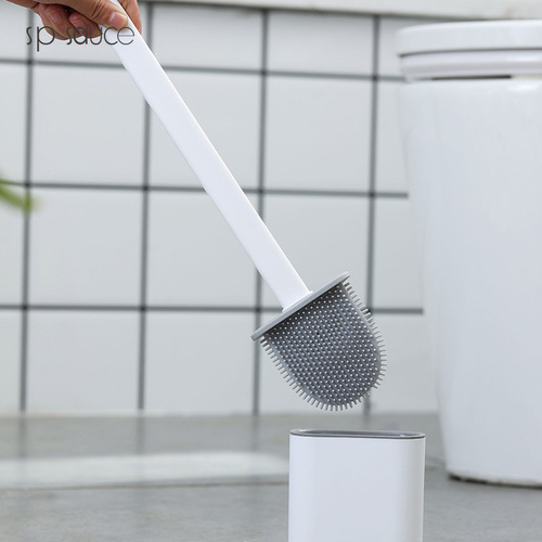 Japanese simple gap toilet brush without dead corners toilet silicone brush wall-mounted bathroom household cleaning brush
