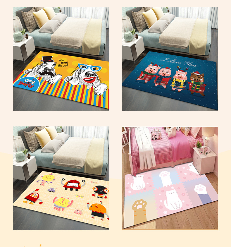 卡通地毯,可爱地毯,儿童地垫,客厅地毯,茶几地毯,满铺地毯,家用地毯,浴室地毯,卧室地垫,进门地垫