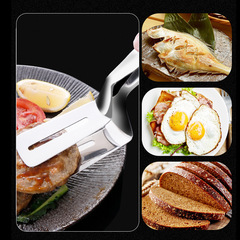 304不鏽鋼牛排夾煎魚烤肉夾燒烤夾手抓餅鏟食物夾披薩夾廚房工具