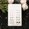 Square capacious universal earrings, 12 pair, simple and elegant design