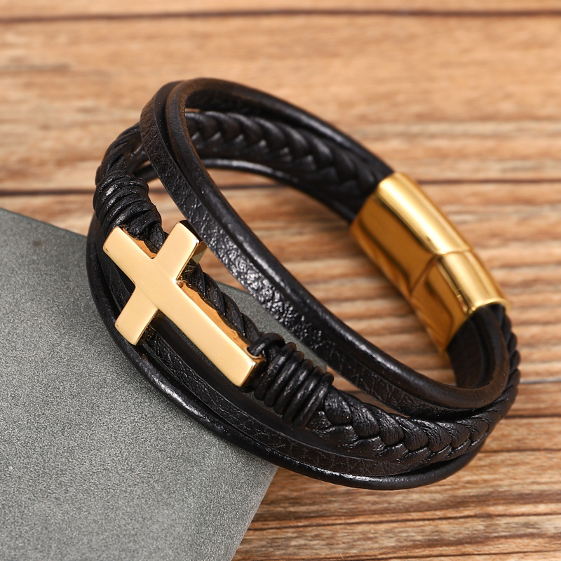 Fashion Cross Stainless Steel Bracelets 1 Piece display picture 3