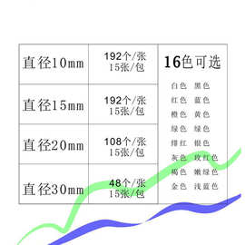 颜色标签 圆形颜色标贴 彩色圆贴 彩色圆形标签 透明圆形标签