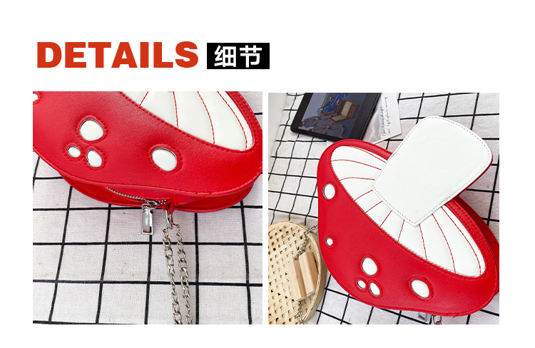 652g Weight Polyester Lining Material Zipper Closure Type Single Shoulder Strap Strap Type Circle Bag Bags Type Travel, Street Occasion Pu Leather Material Fruit Pattern All Seasons Season Women's Gender Cute Style Round Shape Red Color Small Size Small Pu Leather Circle Bag Shoulder Bags 2