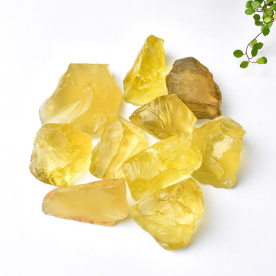 批發 天然黃水晶原石裸石毛料雕刻料礦物晶體水晶石