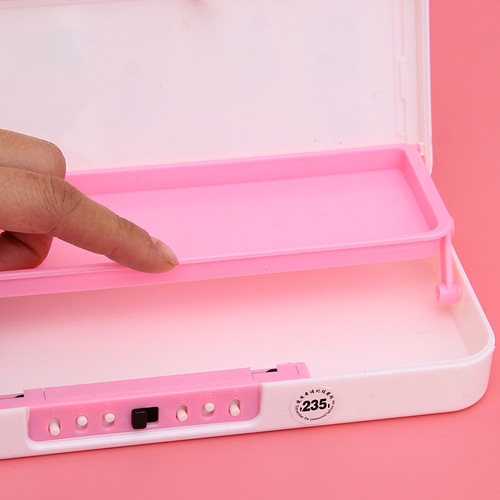 New password stationery box for elementary school students, boys' version, girls' version, large-capacity plastic stationery box, pencil case with secret 