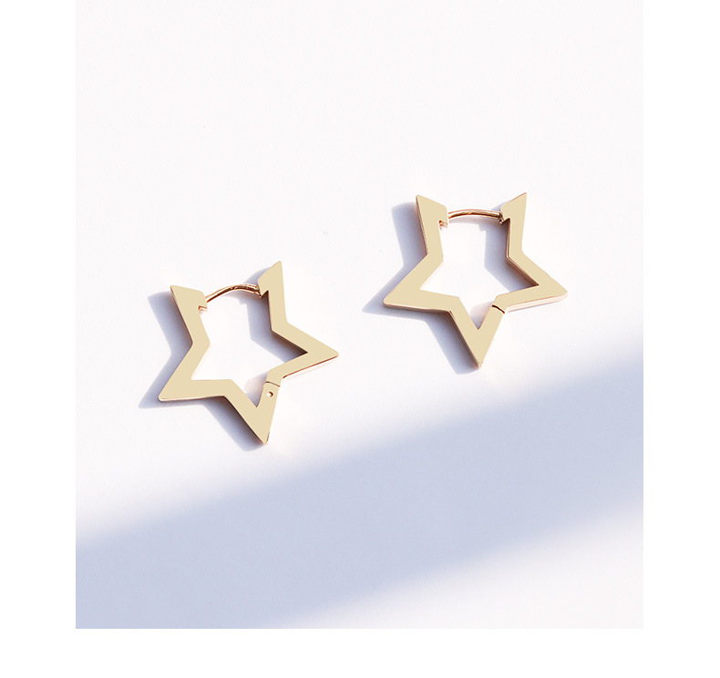 exaggerated geometric star titanium steel earringspicture7