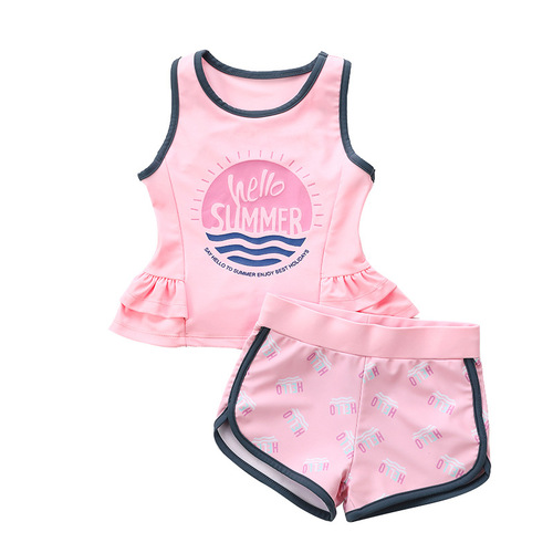 Children's swimsuits for girls, middle and large children, split hot spring swimsuits for girls, students, Korean style cute suit swimsuits