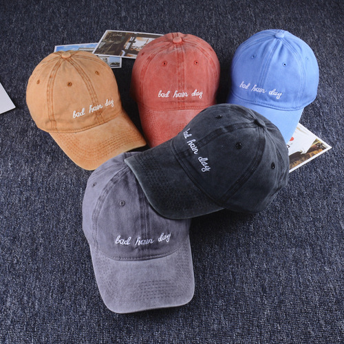 Baseball Cap Men's Versatile Retro Vintage Worn Out Water Washed Embroidery Ins Baseball Cap Women's Couple Chic Sun Hat 