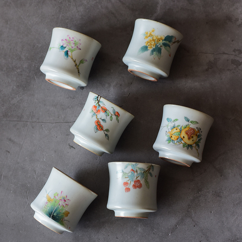 Azul y blanco Ru horno taza de té taza maestra taza de té Kung Fu taza de té de cerámica juego de té taza personal grande taza individual té