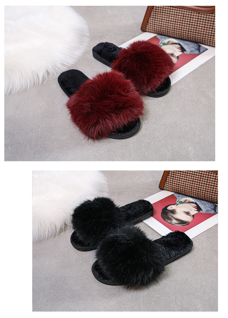 fashion non-slip flat-bottomed plush slippers  NSPE35041