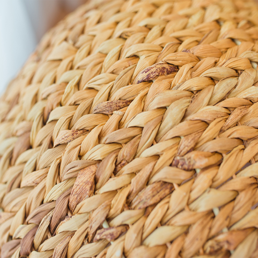 Hoja de plátano tejida a mano felino semi-cerrado cuatro estaciones transpirable universal felino de caña plegable