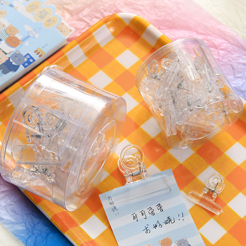 Transparent swallowtail clip multi-functional long tail clip ticket clip student ins test paper folder household snack sealing clip