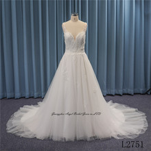 外贸原单出口转内销奢华钉珠款式A摆显瘦甜心领主纱婚纱礼服