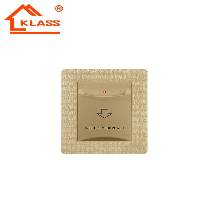 沙特式外销出口厂家86金色马赛克变态点平面开关宾馆插卡取电