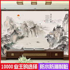 3d立体中国式テレビ背景壁壁紙海納百川壁布客間大気ベッド壁紙ソファー壁画