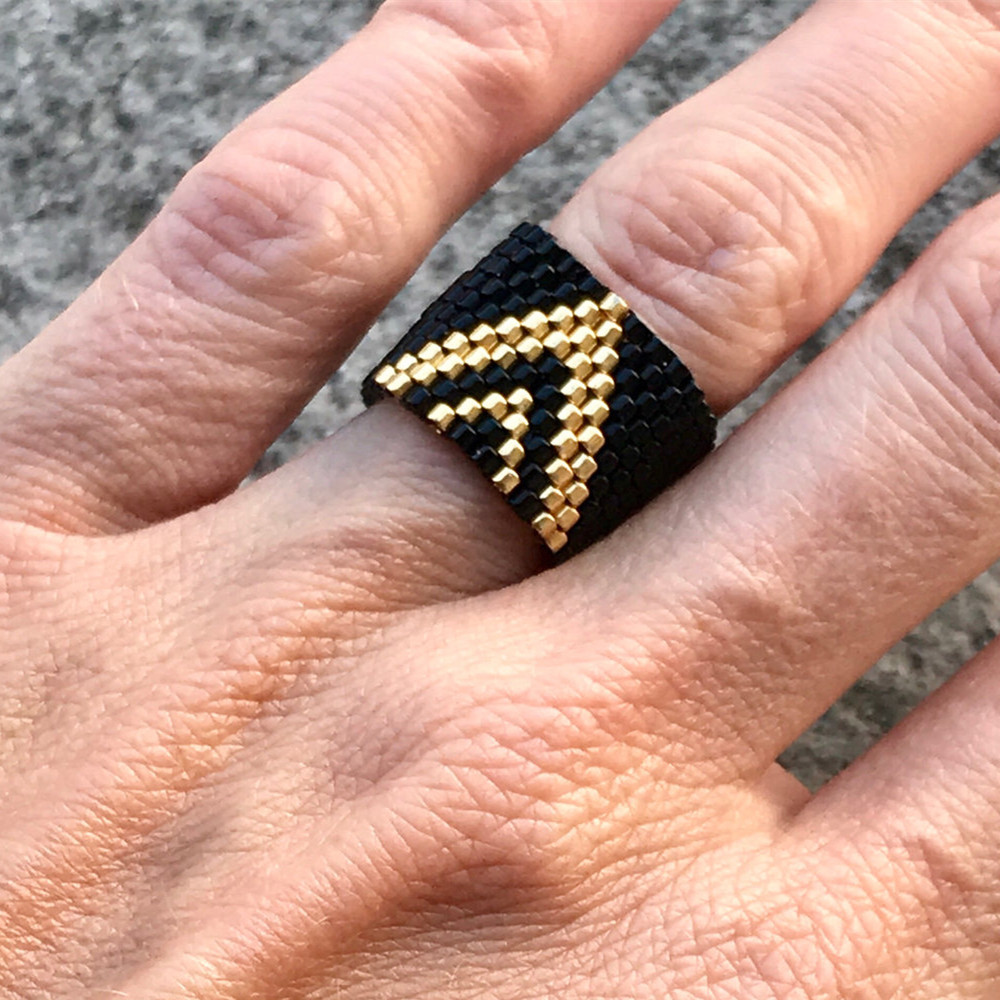 Europäischer Und Amerikanischer Grenz Überschreiten Der Mode Ring Böhmischer Miyuki Reis Perlen Hand Gewebter Netz Roter Schmuck display picture 61