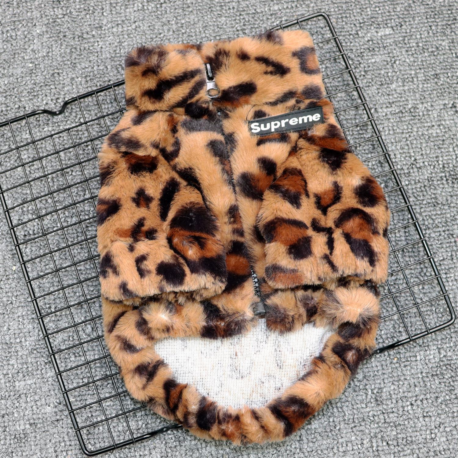 狗狗衣服秋冬款豹紋服飾小狗泰迪比熊法鬥貓咪潮牌小型幼犬貓衣服