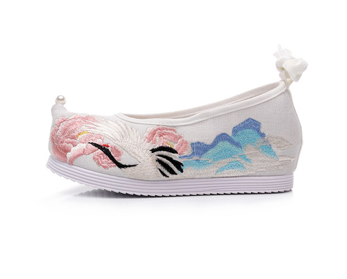 Chinese fairy hanfu shoes for women girls antique collocation increased female shoes hanfu princess embroidered shoes  stage performance  cloth shoes