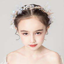 女童森系可愛兒童頭飾頭花珍珠發箍公主發帶超仙美舞蹈表演出發飾