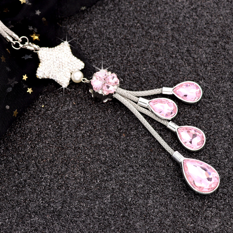 Car rearview mirror pendant metal pendant car Crystal Diamond Ball interior pendant car decoration rhinestone pendant ornaments