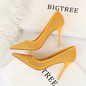 1853-6 European and American wind fashion sexy show thin club for women's shoes with high heels shallow pointed mouth me