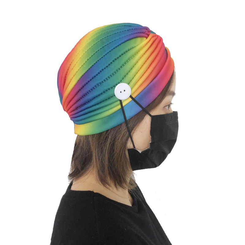 The New Fashion Colorful Stripe Fabric Headband Button Anti-le Hairband Wholesale display picture 14