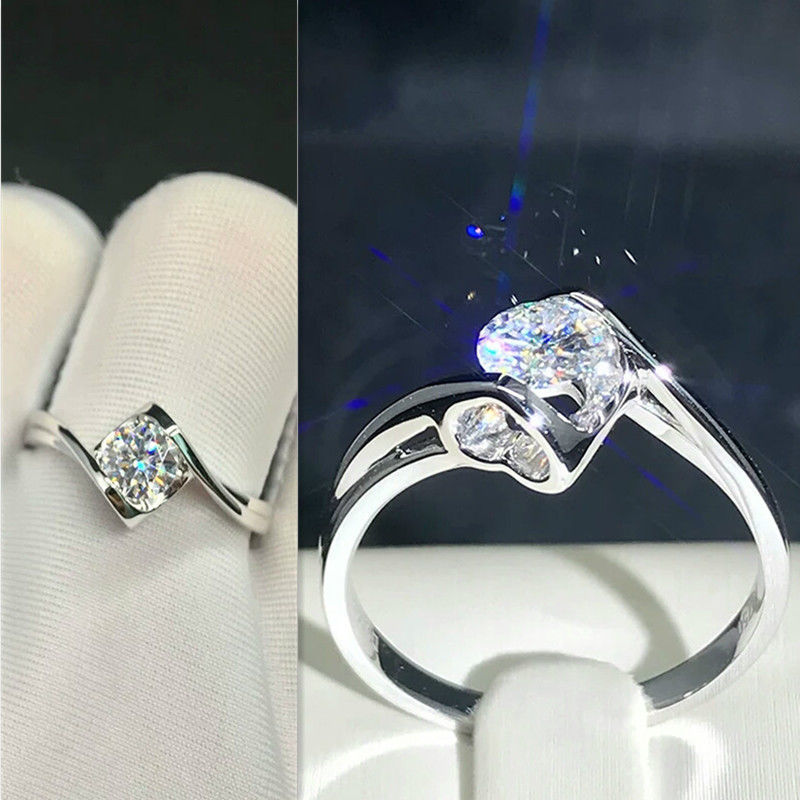 Open Six Claw Ring Angel Kiss Ring Couple's Ring Heart-shaped Women's Ring Mosan Diamond Ring Men's Ring Wholesale Jewelry