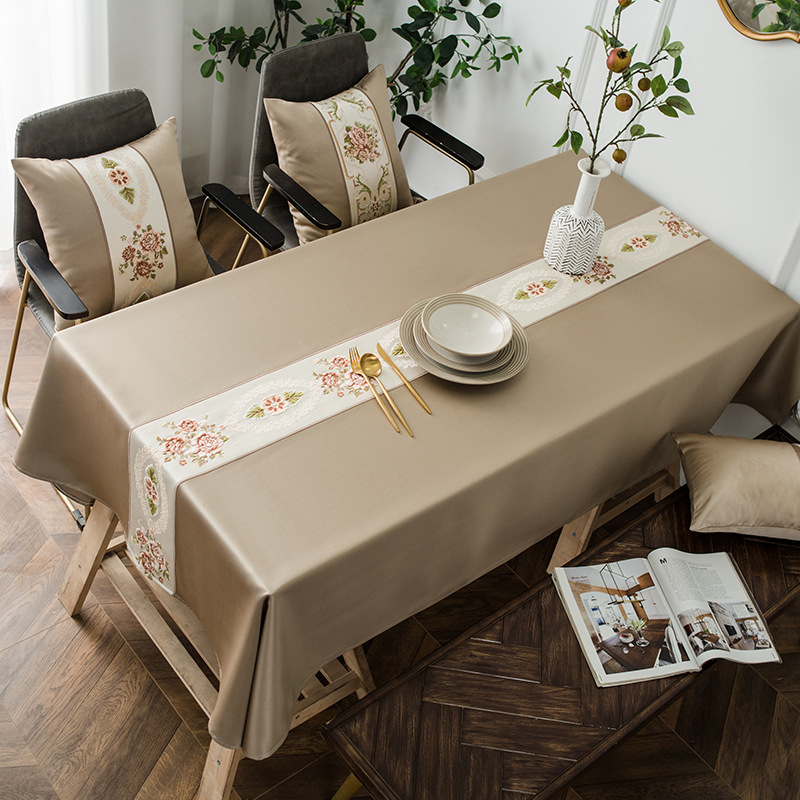 北欧日式棉麻防水纯色布艺桌布长方形餐厅桌布茶几台布小清新桌旗|ms