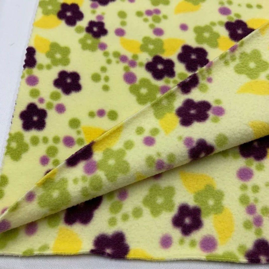 厂家供应  超细氨纶摇粒绒印花  全涤超细弹力小摇粒绒毯分散印花