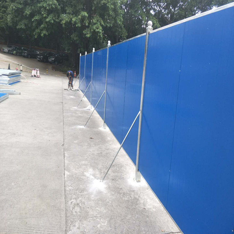 厂家现货供应彩钢瓦围档彩钢板蓝色施工围档工地临时围蔽
