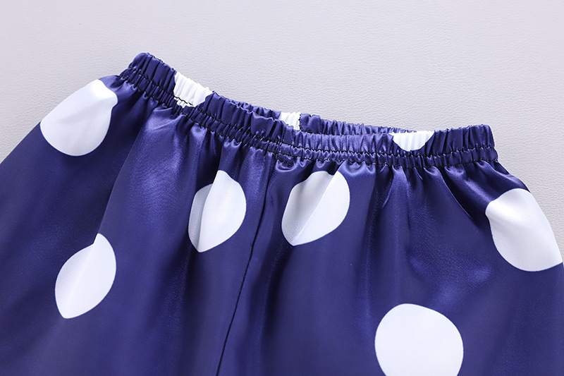 Childrens Ice Silk Pajamas Set Summer Short Sleeve Casual Homewear_voghion.com