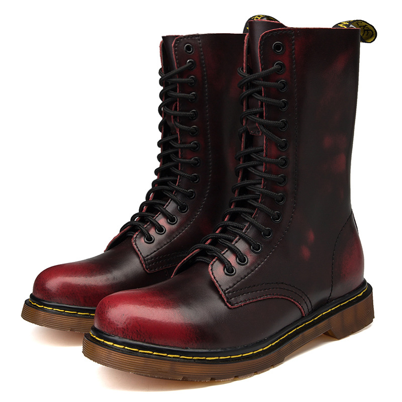 Winter 2023 high-top Martin boots men round head outdoor desert army boots lovers leather long large size women's boots wholesale