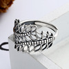 Tide, fashionable adjustable retro ring, 925 sample silver, on index finger