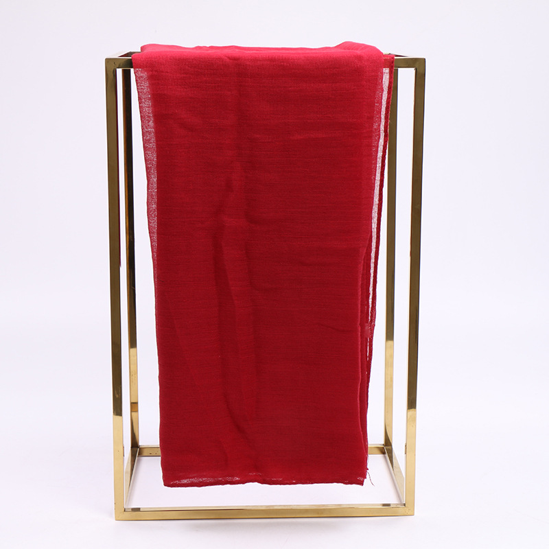 Frau Einfacher Stil Einfarbig Bali Garn Nähen Baumwolle Leinen Schals display picture 7