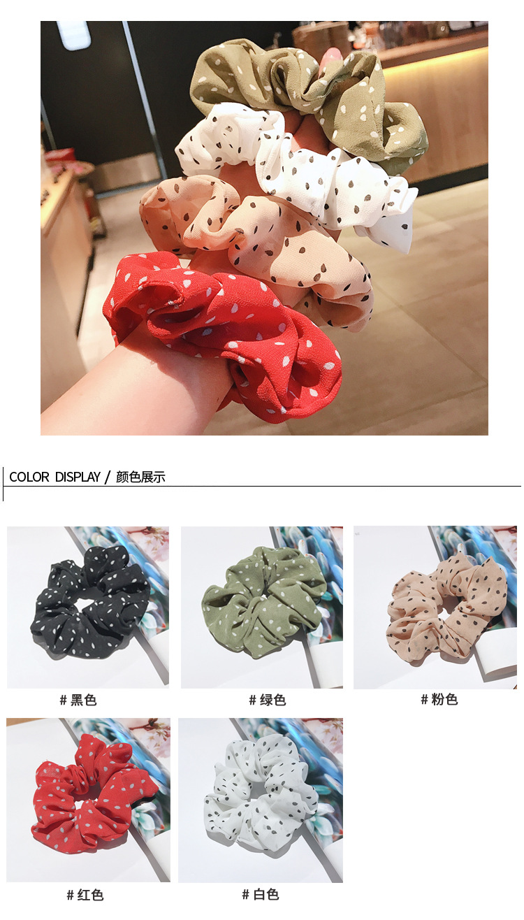 Korean New Sweet And Cute Polka Dot Cheap Scrunchies Wholesale display picture 1