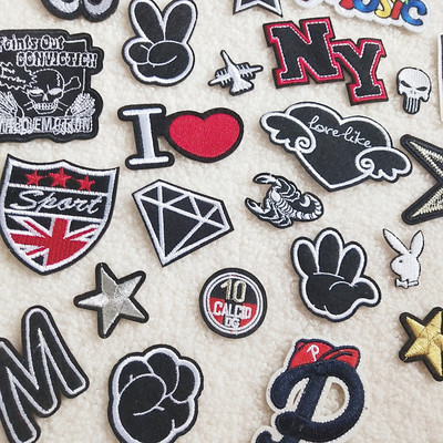 廠家供應來圖來樣加工定做電腦繡花標微章刺繡服裝輔料背膠自粘