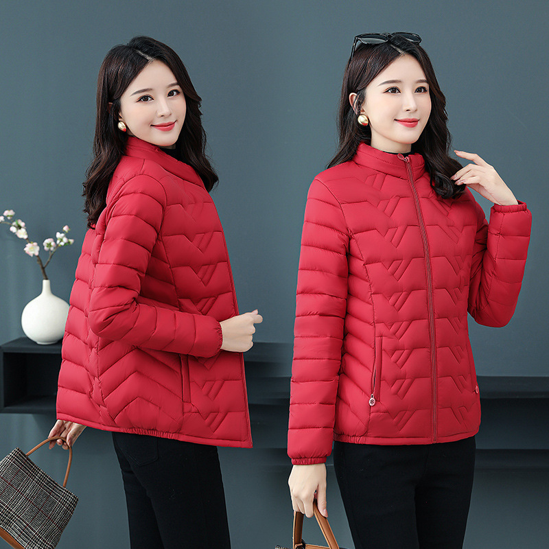 2021 nueva chaqueta de algodón de pluma para mujeres corta y delgada chaqueta de algodón coreana delgada chaqueta de algodón de invierno image 1